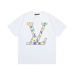 2025 Lujia 2025SS 新しい半袖男性と女性のルーズレタープリントレトロ多用途カジュアルコットン Tシャツ