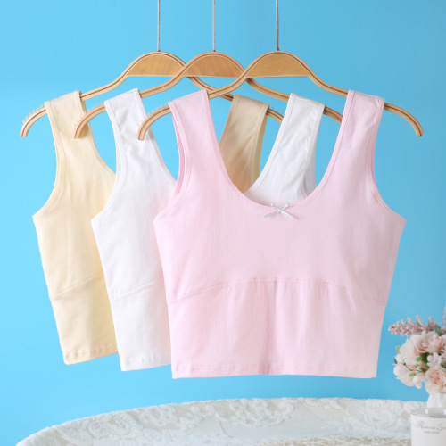 [Send in seconds] Girls’ developmental period underwear student cotton primary school junior high school older children’s mid-length girl’s vest
