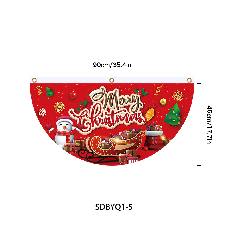 国境を越えた新しいクリスマス扇形旗欧米クリスマスパーティーに旗を掲げたガードレールが半円旗扇形旗を飾っている|undefined