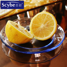 scybe喜碧彩色玻璃盘子件套早餐盘西餐盘碟子水果盘菜盘18cm直径