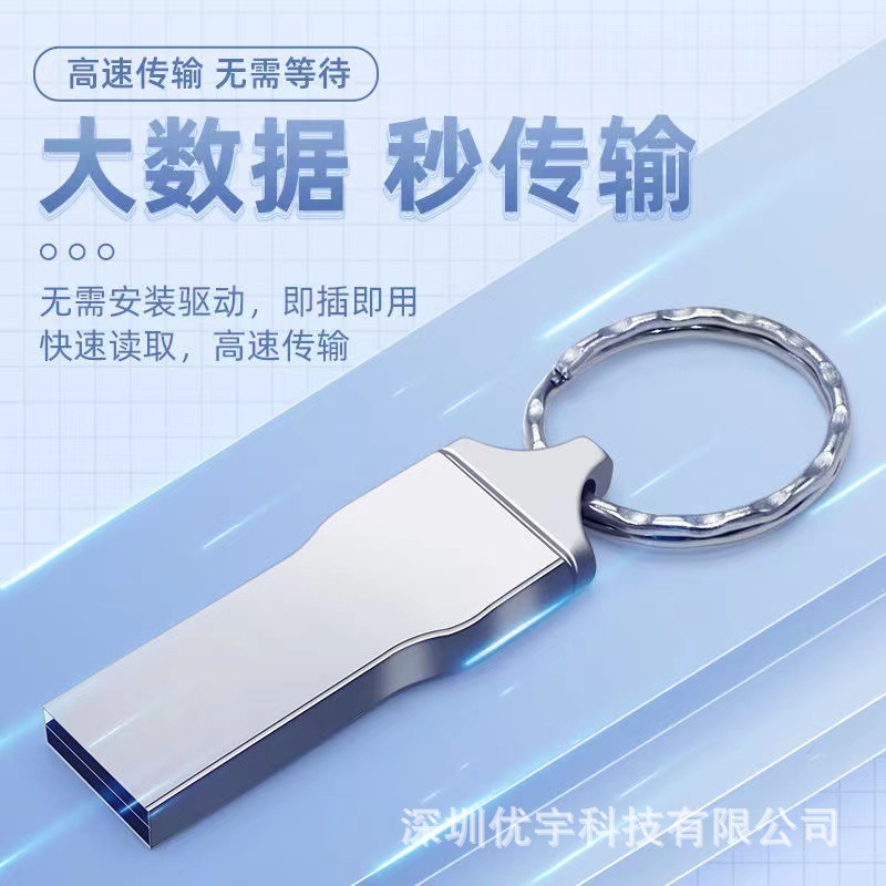 Foreign trade cross-border metal USB flash drive, 1TB/2TB, mobile phone/computer/car portable USB flash drive, TikTok USB flash drive, 512GB.