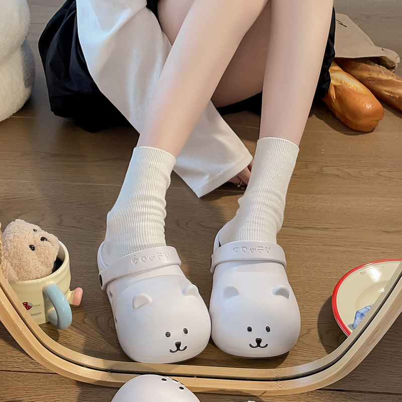 2026 New Pvc Soft-Soled Self-Deprecating Bear Hole Shoes, Girly Style, All-Season Sandals, Student Korean/Japanese Style Closed-Toe Shoes 2026 New Pvc Soft-Soled Self-Deprecating Bear Hole Shoes, Girly Style, All-Season Sandals, Student Korean/Japanese Style Closed-Toe Shoes