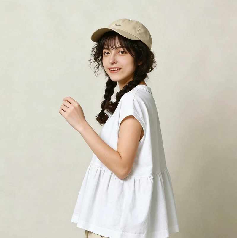Directly Supplied from the Original Factory, Foreign Trade Clothing Cc45R New Version with Enlarged Bust and Pleated Design, Lotus Leaf Pleated Short-Sleeve T-Shirt, Loose Top Directly Supplied from the Original Factory, Foreign Trade Clothing Cc45R New Version with Enlarged Bust and Pleated Design, Lotus Leaf Pleated Short-Sleeve T-Shirt, Loose Top