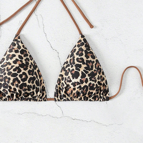 2025 Western-style leopard print sexy one-piece swimsuit for women, beach and hot spring swimwear