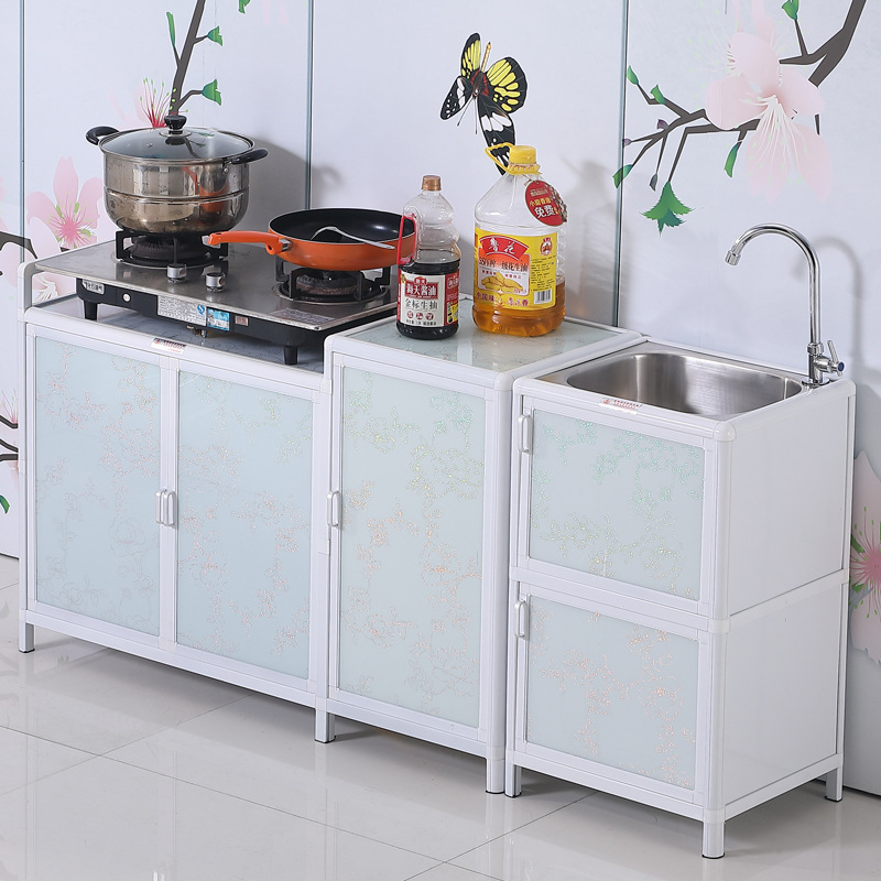 Gabinete simple para alquiler, gabinete de acero inoxidable, gabinete de cocina, gabinete de cocina multifuncional, gabinete de cocina, montaje económico