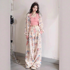 小香风时尚洋气运动套装女秋款韩系宽松显瘦卫衣休闲两件套阔腿裤