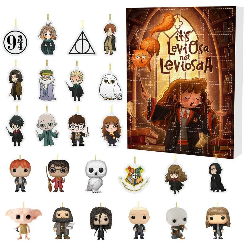 Адвент-календарь 24 дня (Harry Potter) blind box — акриловые подвески для ёлки, 26×18×3 см