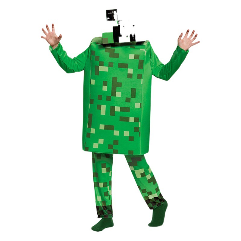 Disfraz de Creeper de Minecraft para niños, cosplay para Halloween