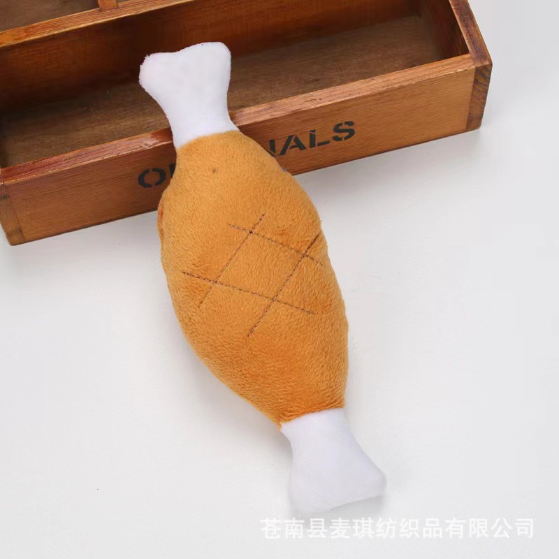 Nueva mascota de peluche de juguete de sonido molienda gato y perro de juguete fruta Chuck animal suministros para mascotas en stock al por mayor