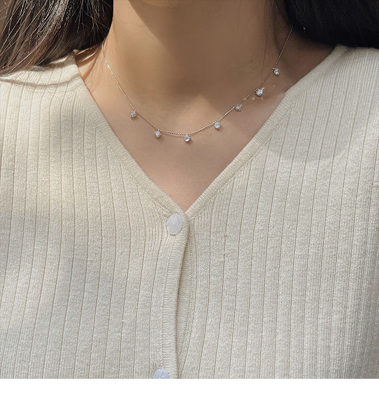 Sweet Simple Style Water Droplets Copper Inlay Artificial Diamond Necklace display picture 1