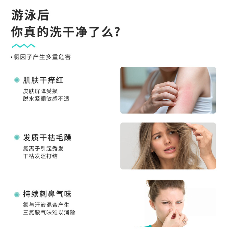 游泳专用去氯沐浴露洗发水二合一除氯抗氯儿童男女士专业洗护套装|undefined