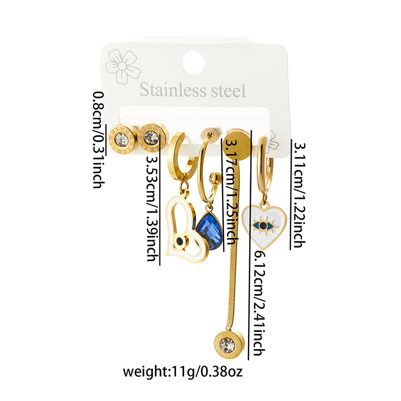 Unisex Gender Casual, Elegant, Lady Style 1 Set Casual Elegant Lady Heart Shape Plating Titanium Steel Earrings