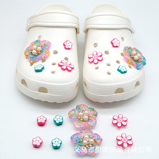 ��ɫ��Ⱦ���黨�䶴��ЬЬ�� �ɲ�ж DIY Ь�� �m�� Crocs ����Y