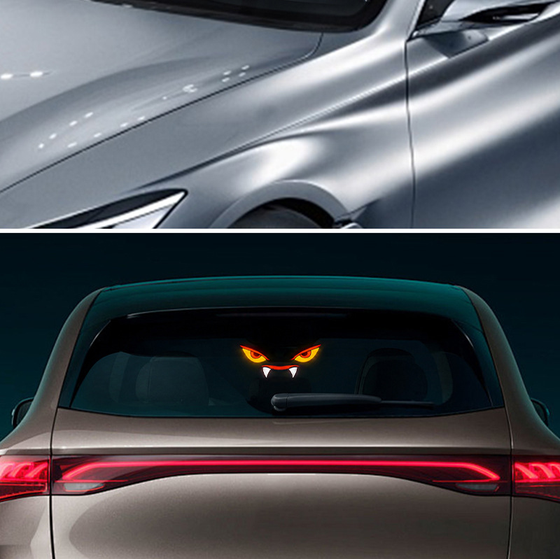 Cross-border solar-powered dynamic devil eye LED warning light for cars, trucks, and vans