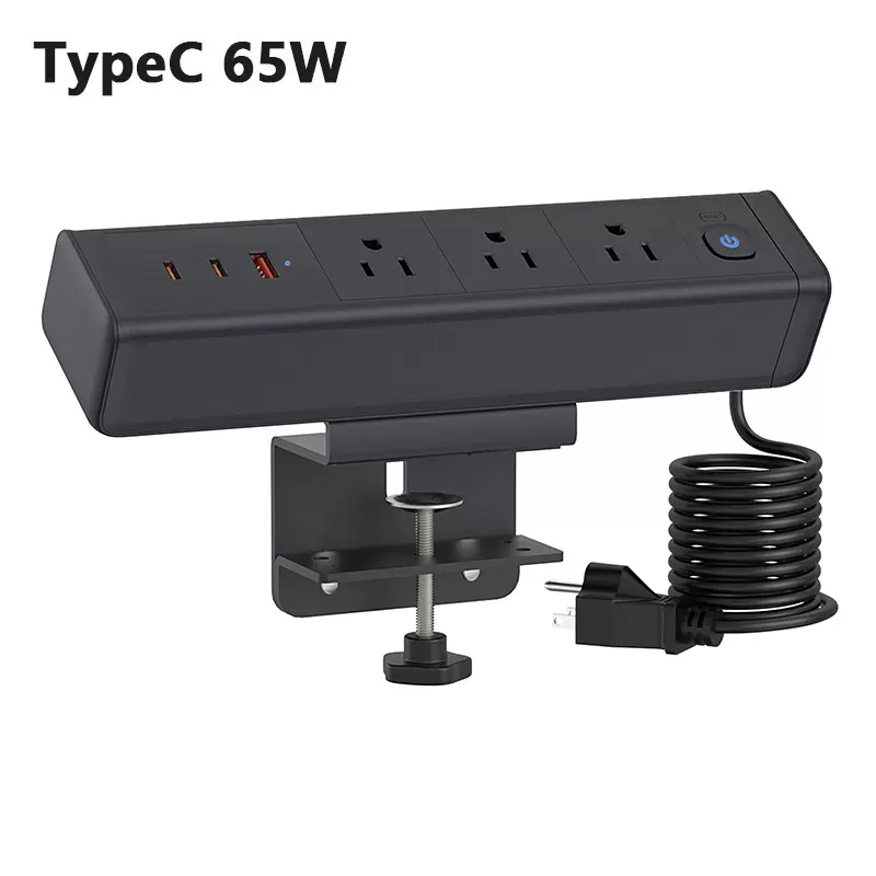跨境专供大功率65W美规插座 多功能USB家具桌面排插3个us美标电源