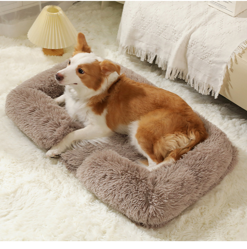 Fábrica de peluche de invierno para mascotas peluche para gatos nido para perros cuadrado cojín para mascotas cama para gatos cama para perros suministros para mascotas