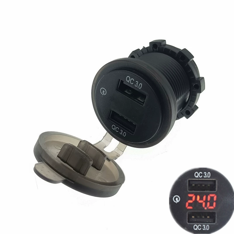 Фабрика прямых продаж автомобиля мотоцикла модифицированное автомобильное зарядное устройство для мобильного телефона QC3.0 Smart Quick зарядки USB интерфейс