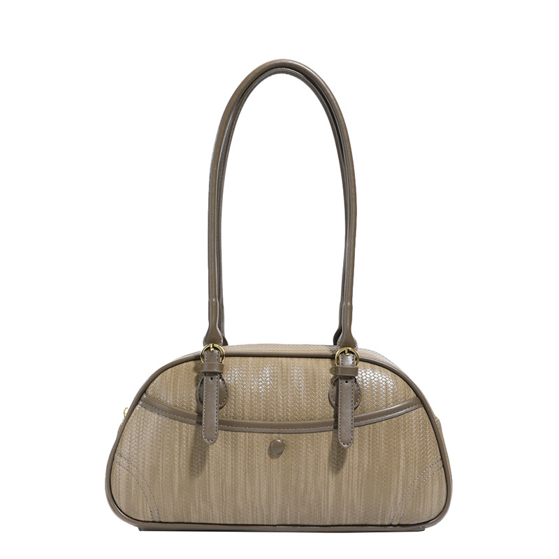 Transfronterizos de alto nivel bolsos portátiles de Boston para mujeres otoño y invierno 2025 nuevo retro bolsos de hombro extranjeros bolsos de moda bajo la axila