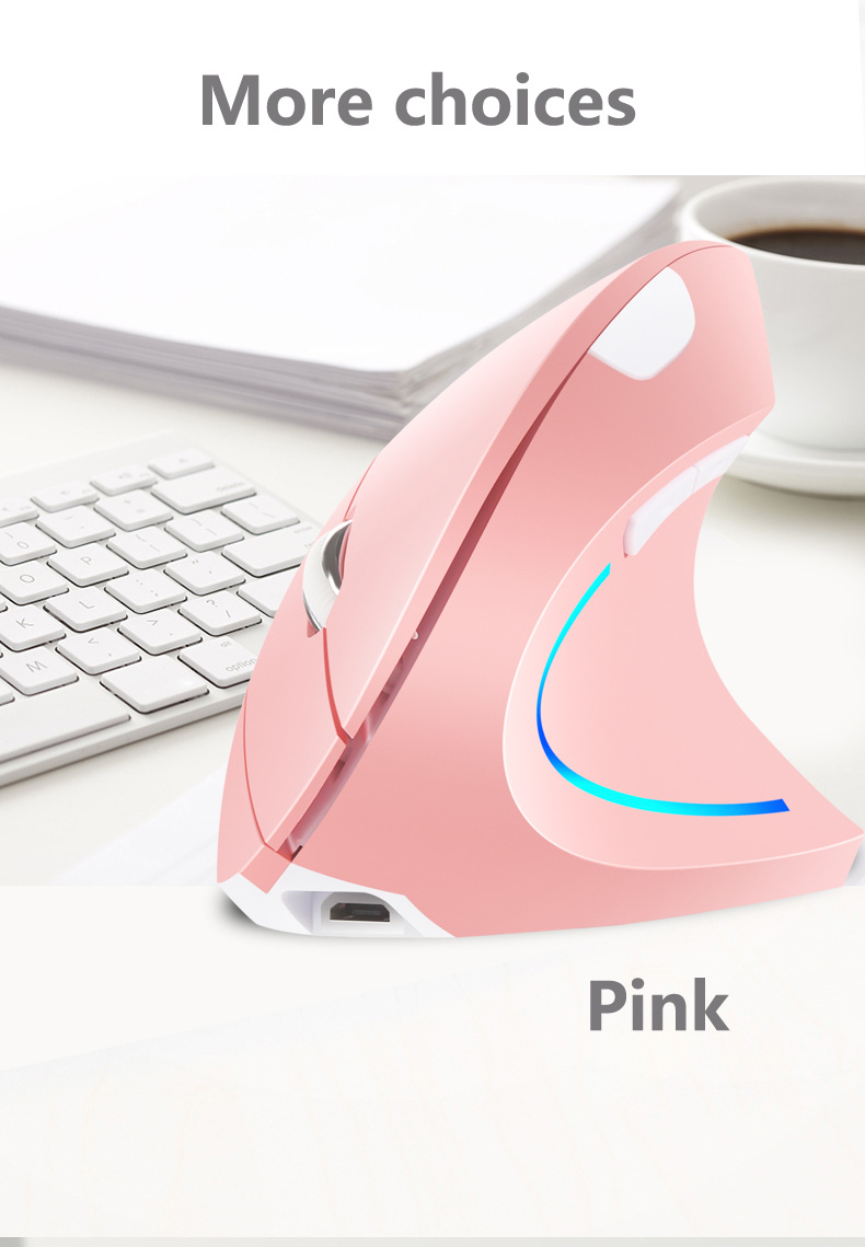 H1 2,4g ratón vertical prevención ratón mano soporte ergonomía DPI ajustable