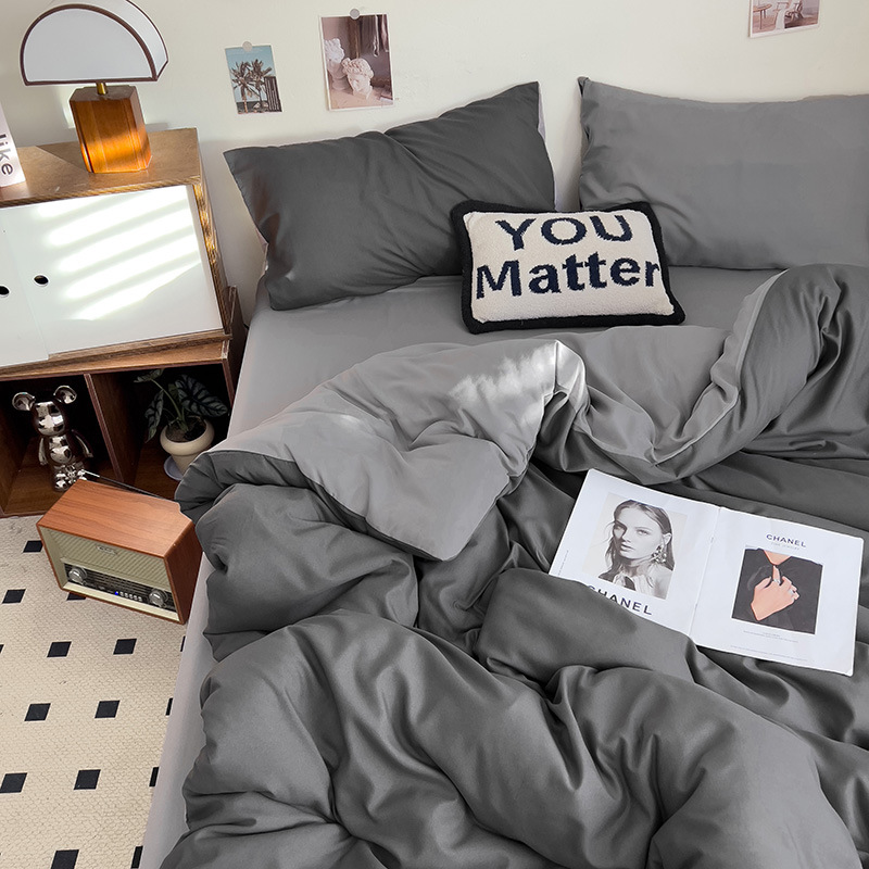 Quilt Winter Thickened Warm Belt Quilt Cover One Detachable and Washable Quilt Winter Quilt Bed Sheet Pillow Complete Set for Men