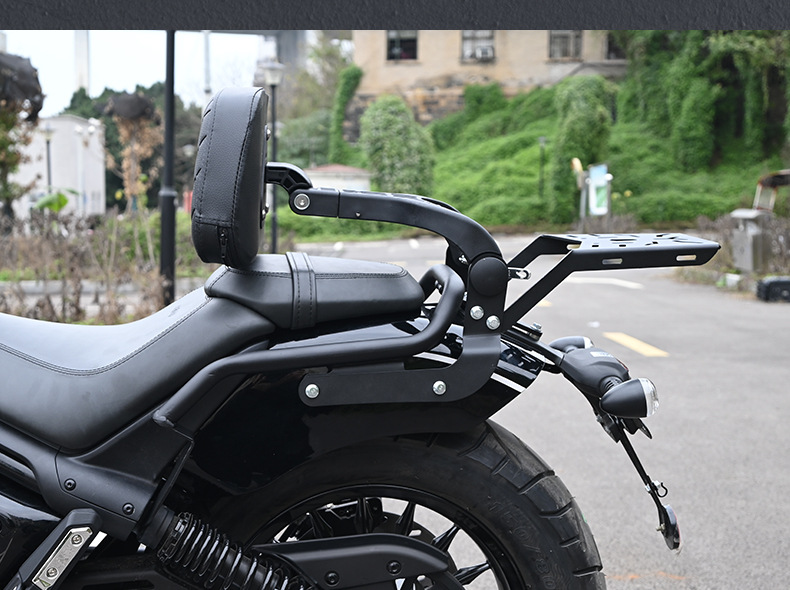 Motorcycle folding backrest for Graystone 250CVT, Jinjila 300, Flash 250V, Chunfeng, Wuyiji CU625, Haojue modification