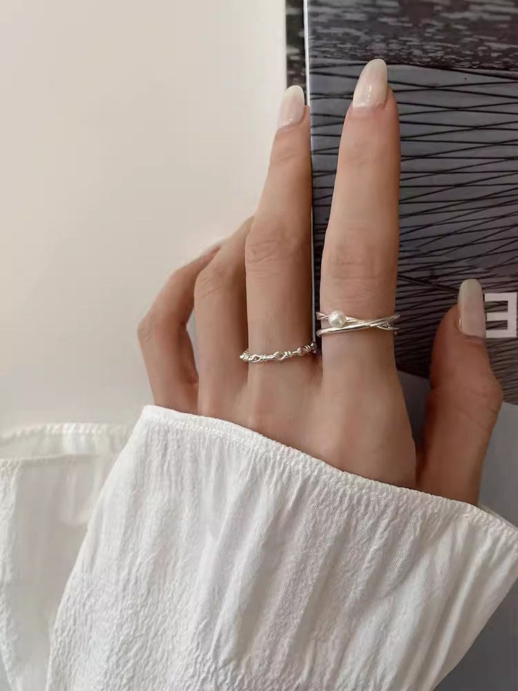 Geometric Pattern 1 Piece 925 Sterling Silver Geometric Rings
