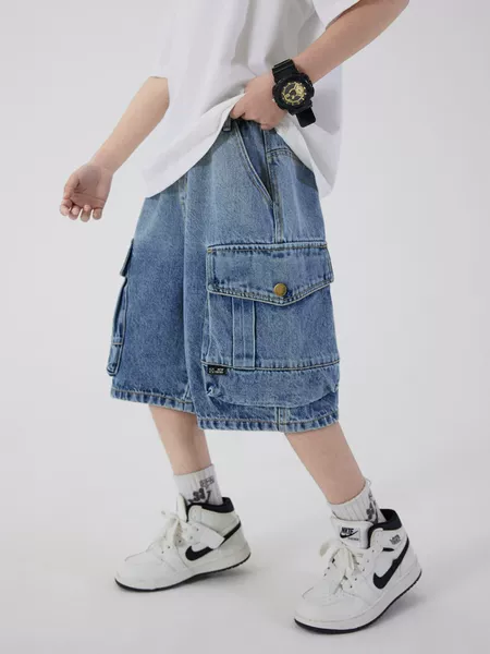 Boys' Denim Shorts Summer Thin Style 2026 New Children's Pants Cool Style Big Kids Knee-Length Shorts Boys' Five-Point Pants