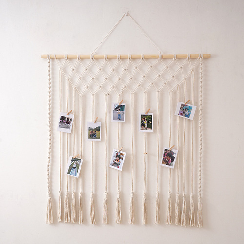 Nordic style hand-woven tapestry photo hanging wall tassel hanging cross-border living room bedroom decoration