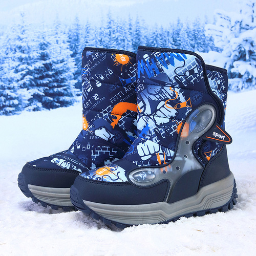 Children's Snow Boots with Thick Cotton Soles for Winter - Warm and Insulated Short Boots for Outdoor Use, Suitable for Boys and Girls