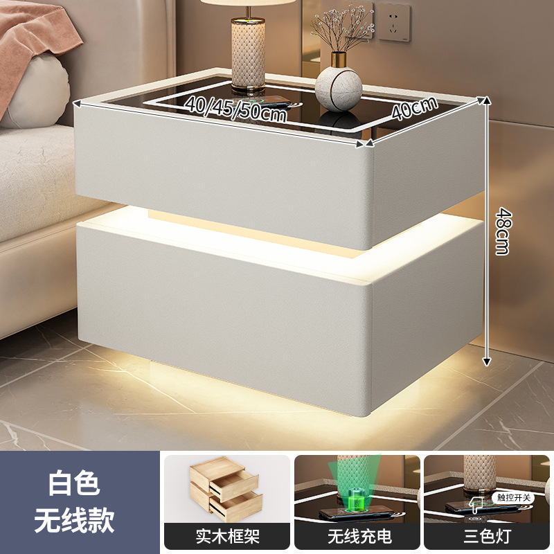 悬浮智能床头柜现代简约无线充电意式极简卧室家用创意网红床边柜|undefined