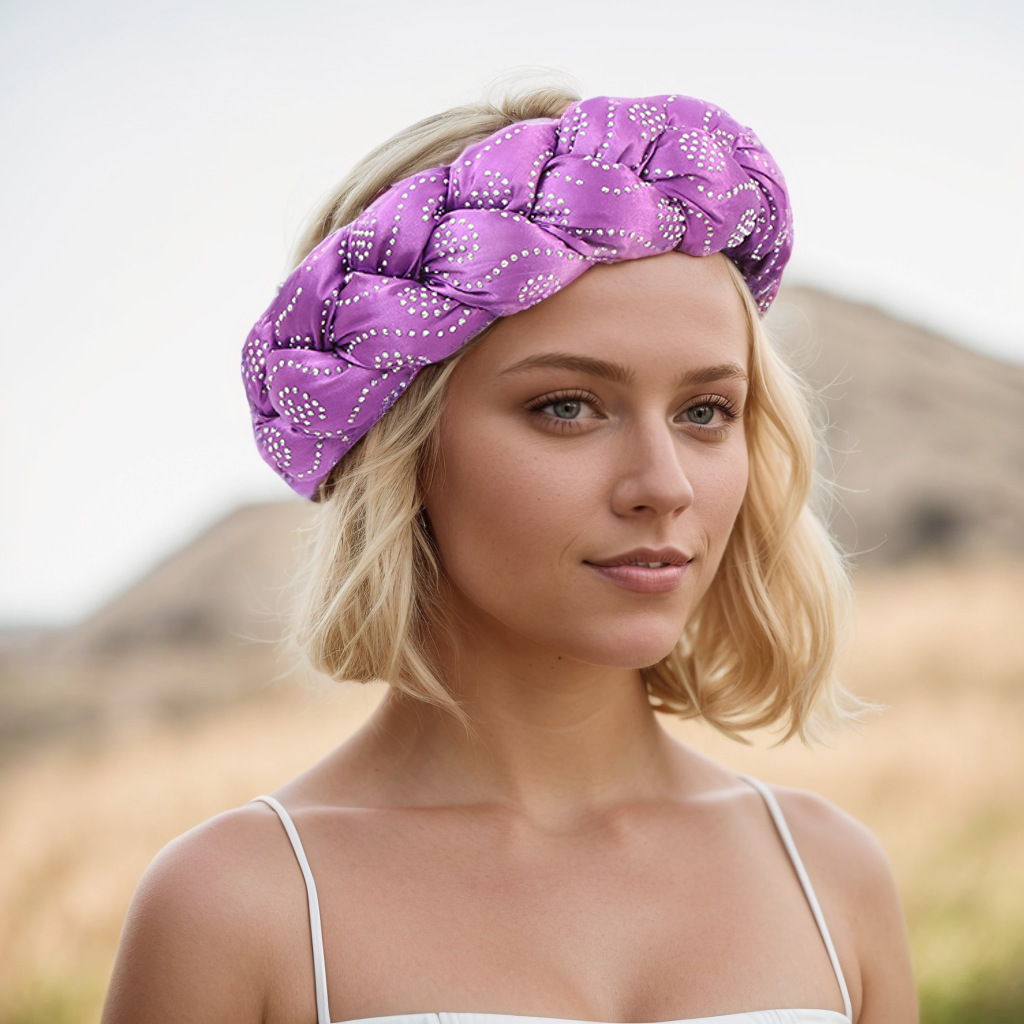 Cappello musulmano Color Ding fascia per capelli multicolore hot drill nuova treccia per capelli fascia per capelli_voghion.com