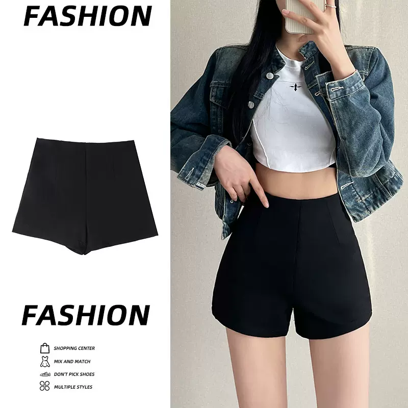 冰丝运动短裤女裤子秋季加绒宽松直筒显瘦松紧高腰休闲百搭三分裤