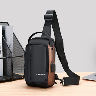 Cross-border New Men's Chest Bag Crossbody Bag Casual Waterproof Chest Bag Crossbody Bag Large Capacity Chest Bag Men's Gift