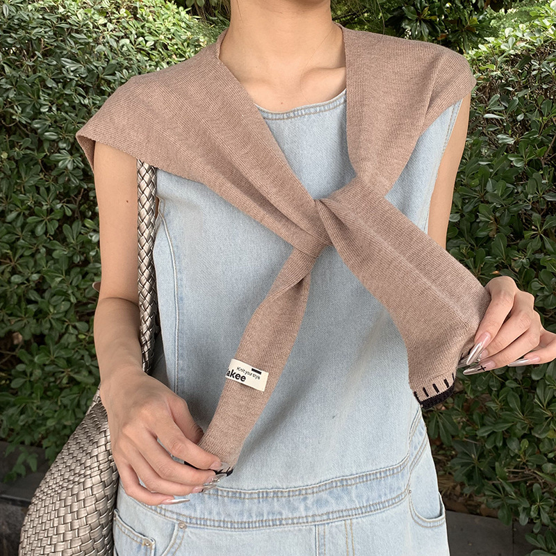 Mantón de punto Tejido de alta calidad Verano multifuncional con tirantes y chal de protección solar, chaleco pequeño, cortina de pedos de cintura