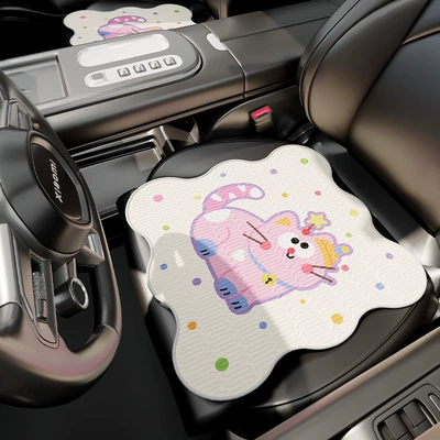Motorcycle cushion Cartoon Car Single-Piece Seat - symphony-kitten-dream-cool-tencel-car-seat-cushion-square-wave-3030cm-only-for-lazy-people-supports-machine-washing
