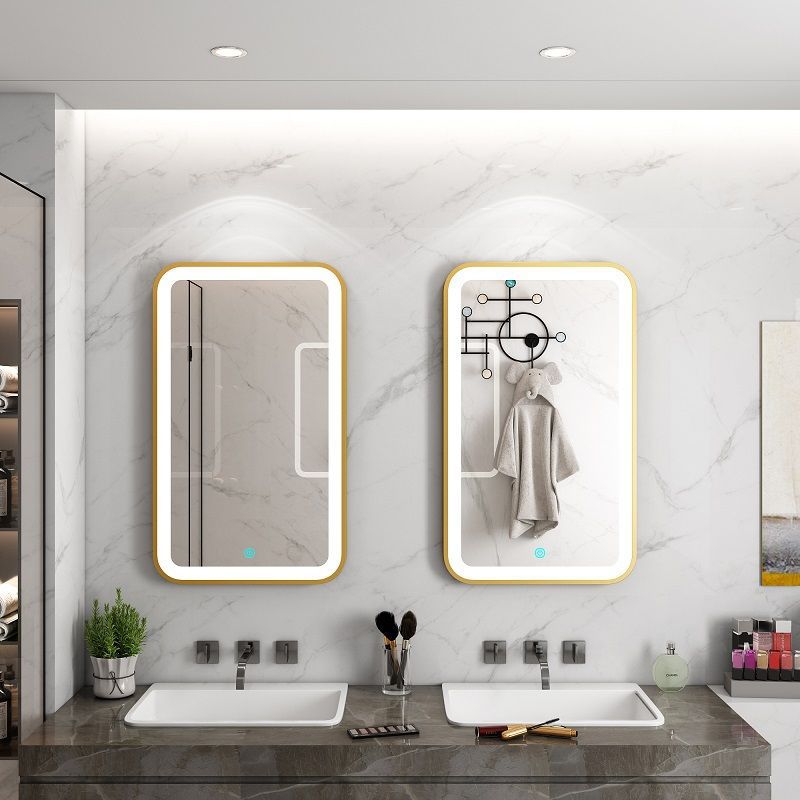 Wholesale Wall-Mounted Bathroom Led Lighted Mirror High-Definition Simple Anti-Fog Mirror Cabinet Anti-Fog Led Lighted Makeup Mirror