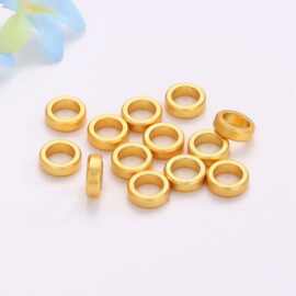 古法金保色散珠素面圈大孔隔珠 diy配饰手链项链手工串珠饰品配件