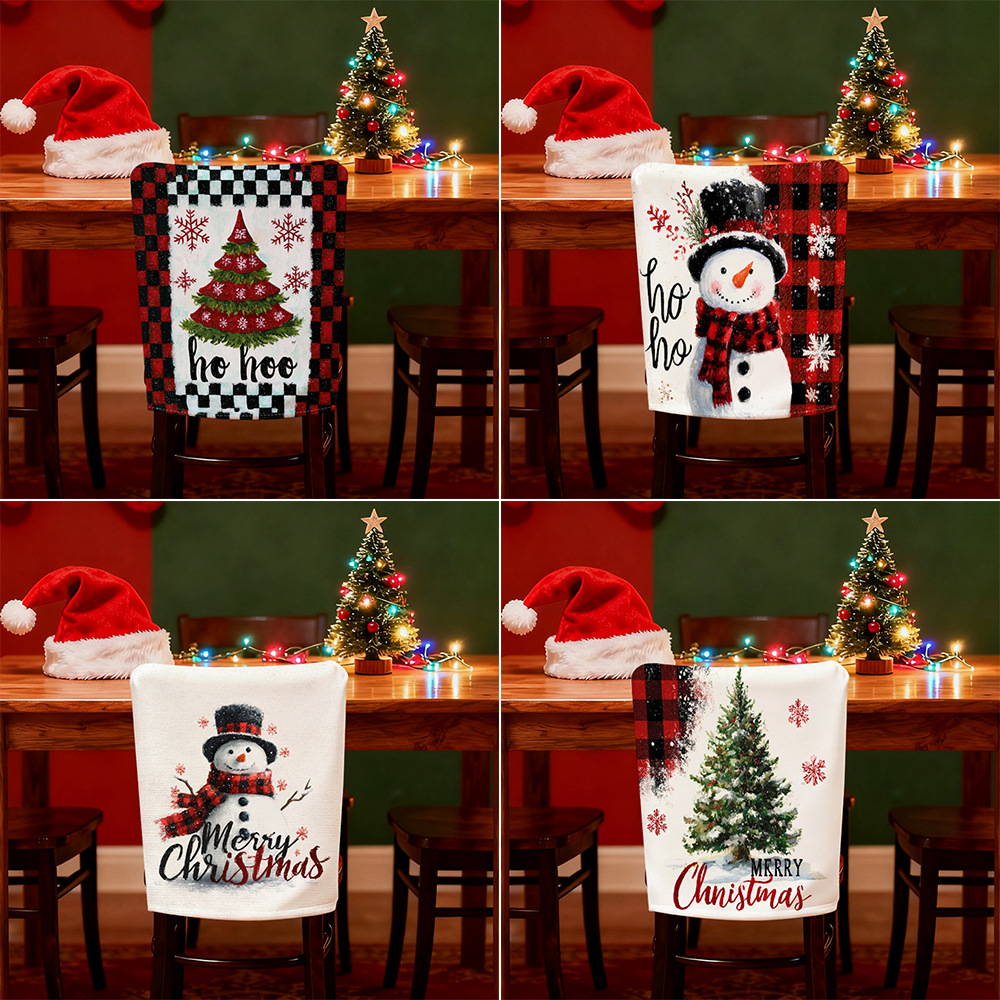 Transfronterizos para la silla de Navidad cubierta de respaldo cubierta de silla de Navidad TIMU mesa de comedor de tela asiento decoración de respaldo