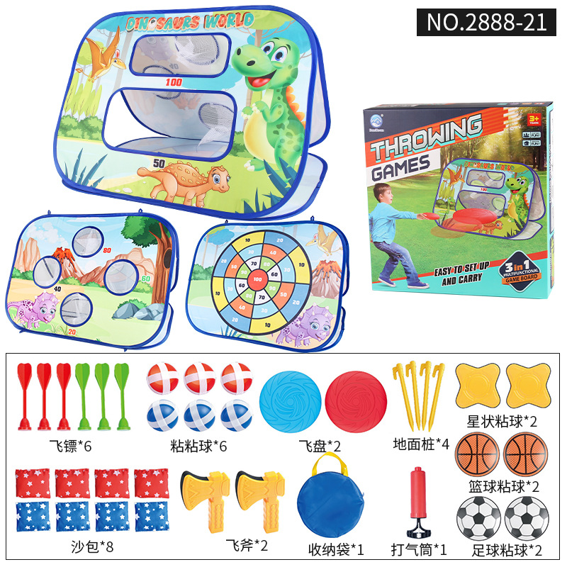 Juguetes deportivos para niños indoor y outdoor lanzamiento 3 en 1 bolsas de arena plegables tablero de fútbol blanco bolsas de arena bola pegajosa