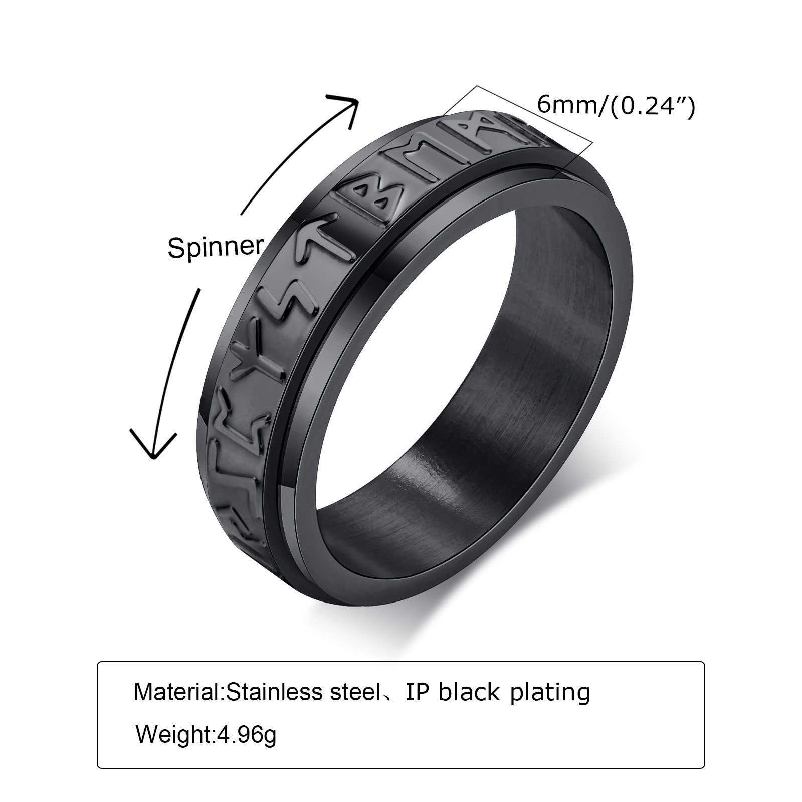 Fashion Letter Stainless Steel Rings Plating Stainless Steel Rings