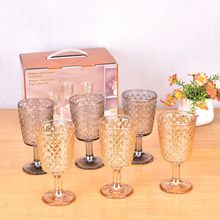 高脚杯外贸玻璃杯防烫隔热家用水杯套装咖啡果汁水杯礼品促销批发