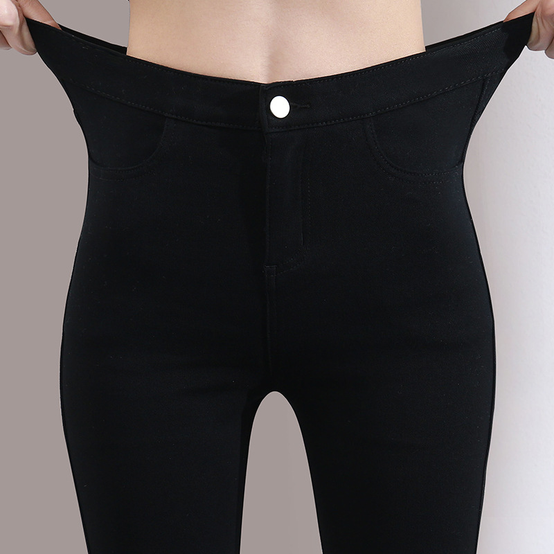 加绒加厚打底裤女裤冬外穿秋冬魔术小脚黑色2025新款高腰九分长裤