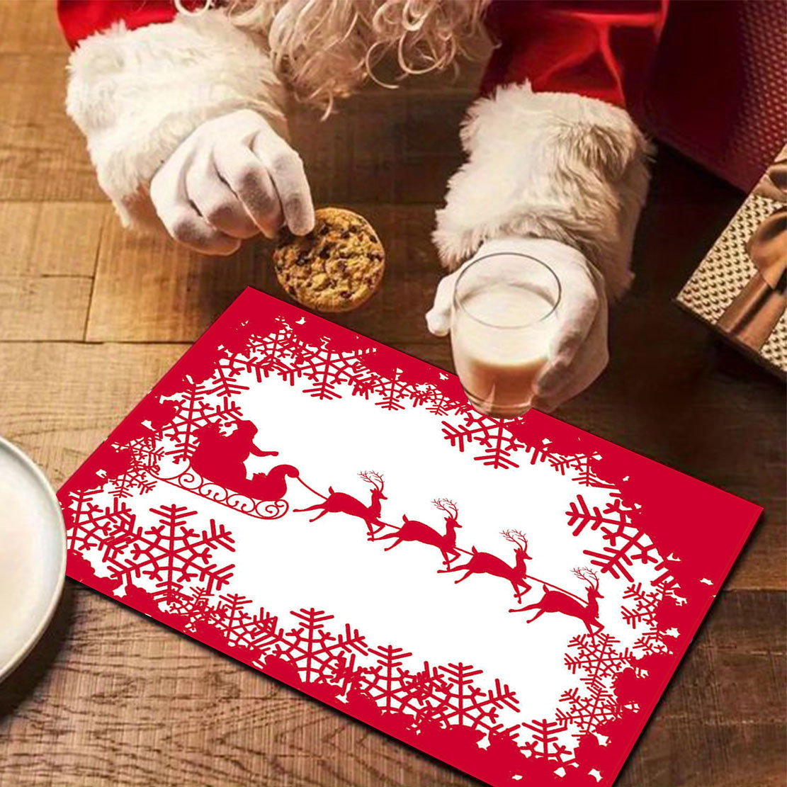 Christmas decoration placemats New style printed tableware insulation pads simple and versatile western placemats_voghion.com