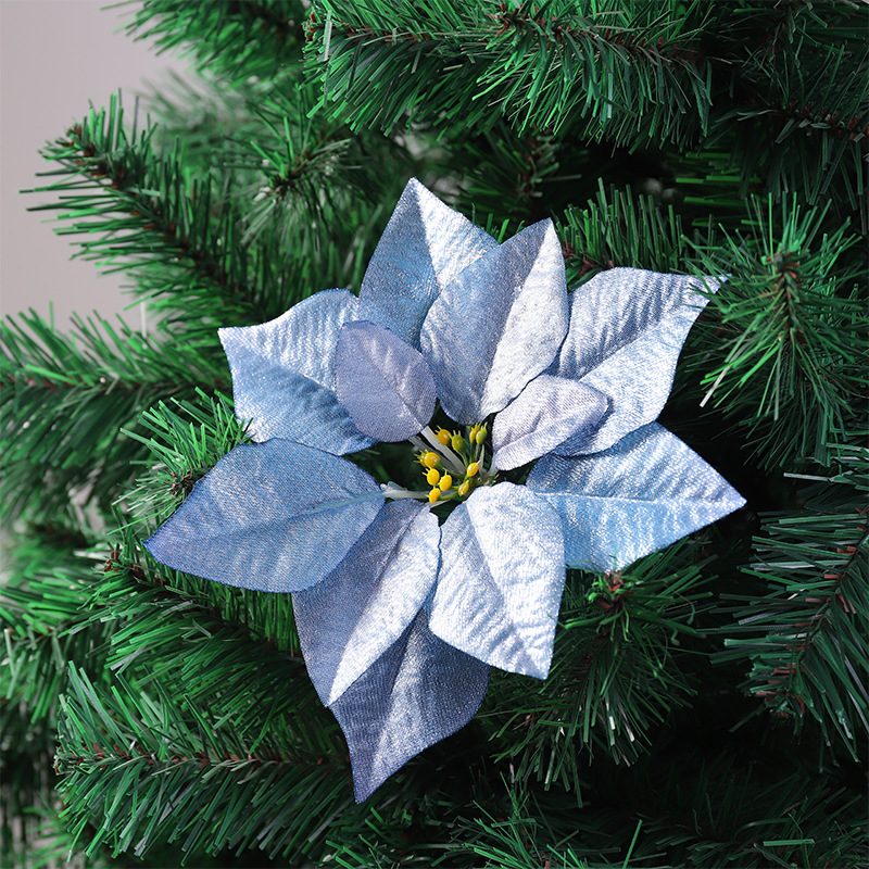 Al por mayor y al por menor Flor de Navidad artificial 22cm gran árbol de Navidad flor decorativa Comercio exterior transfronterizo caliente accesorios de Navidad