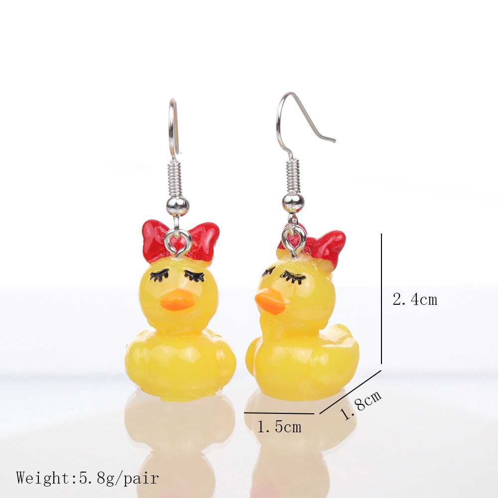 1 Pair Cute Animal Cartoon Duck Plastic Women's Drop Earrings Earrings Ear Hook display picture 14