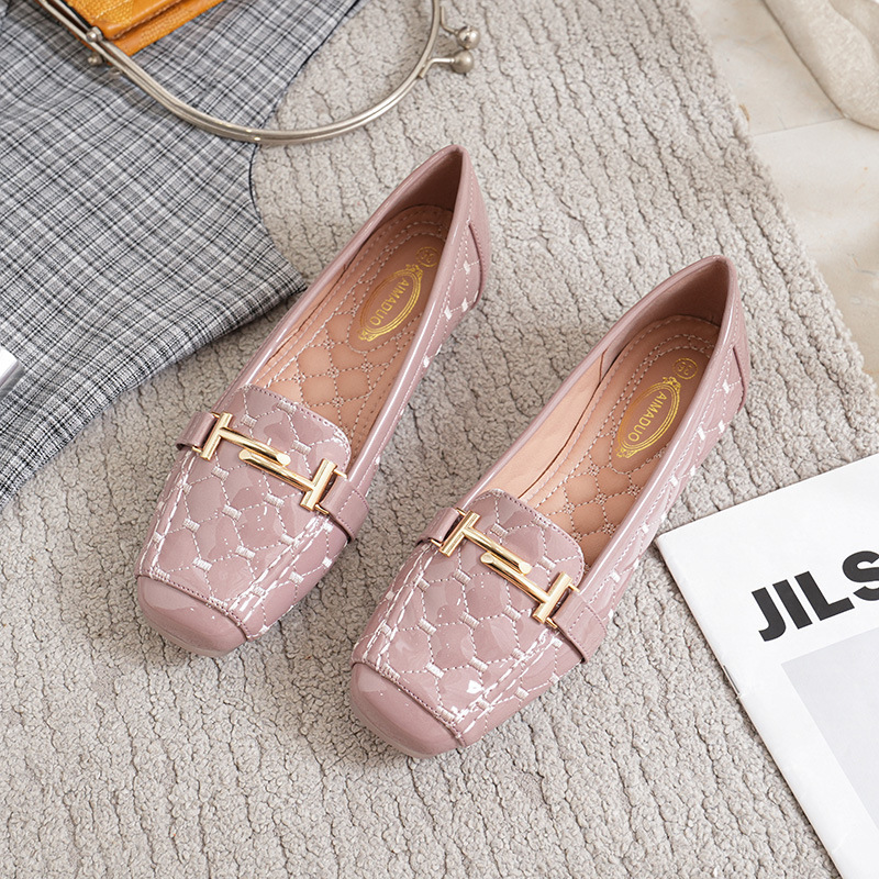 978-10 I-Buckle 33-41-43 Square Head Flat Comfortable Small Leather Shoes Soft Leather Soft Bottom Patent Leather Buckle Embroidery Thread 978-10 I-Buckle 33-41-43 Square Head Flat Comfortable Small Leather Shoes Soft Leather Soft Bottom Patent Leather Buckle Embroidery Thread