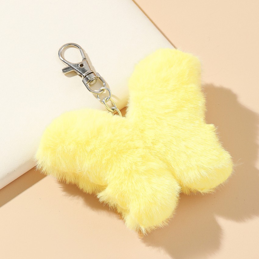 Cute Butterfly Imitation Fur Unisex Bag Pendant Keychain display picture 2