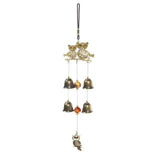 Cross-border exclusive vintage owl wind chimes crafts home pendant outdoor garden ornaments