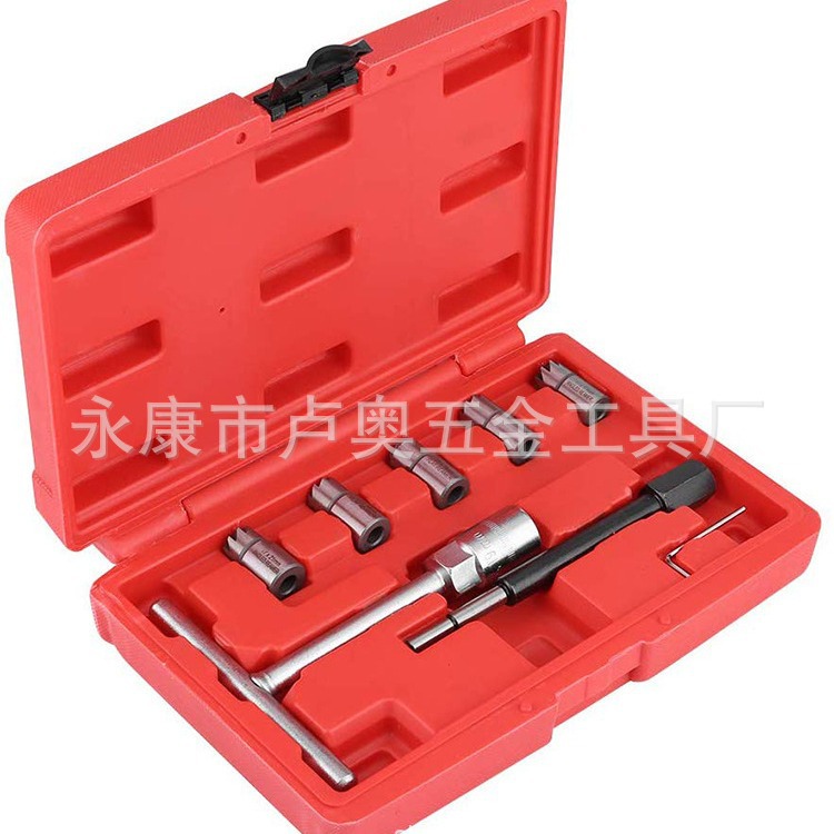 8-pieza diesel asiento de la boquilla diesel vehículo boquilla escariador asiento reparación grupo herramienta de reparación de automóviles