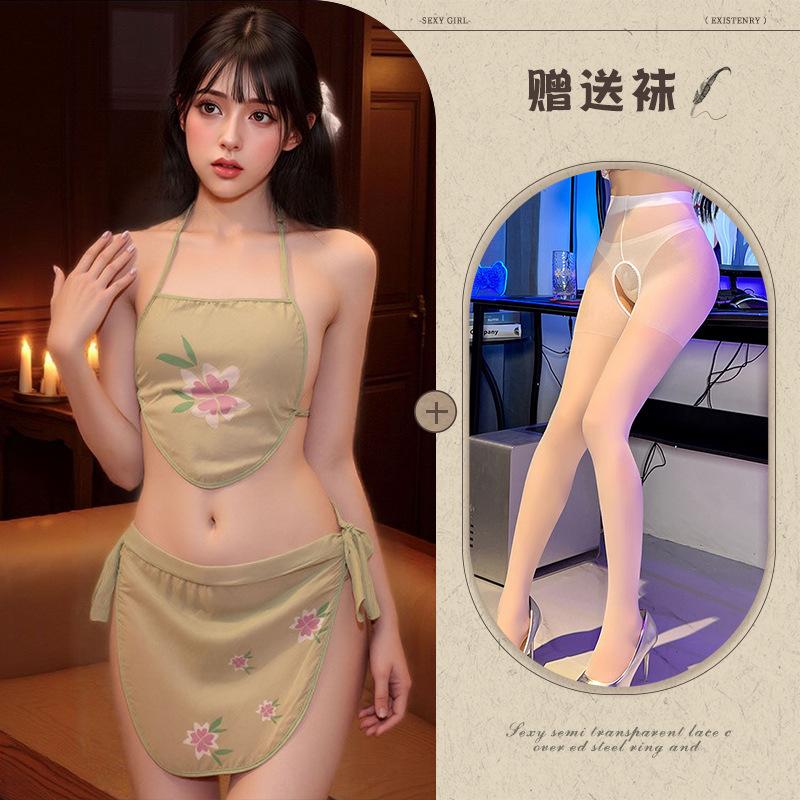 청록색[복대+앞치마+속바지]+흰색 오픈양말